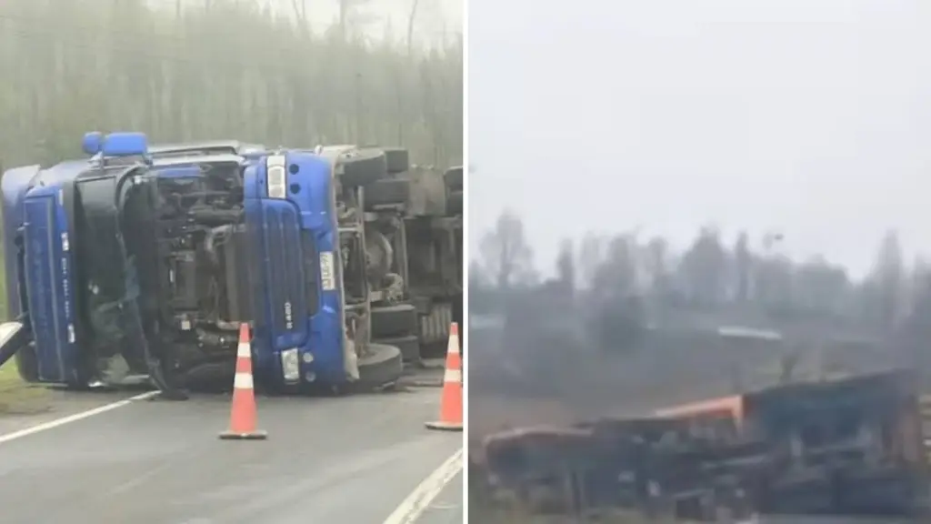 Accidente de tránsito deja dos camiones de alto tonelaje volcados en la Ruta de la Madera, Diario La Tribuna