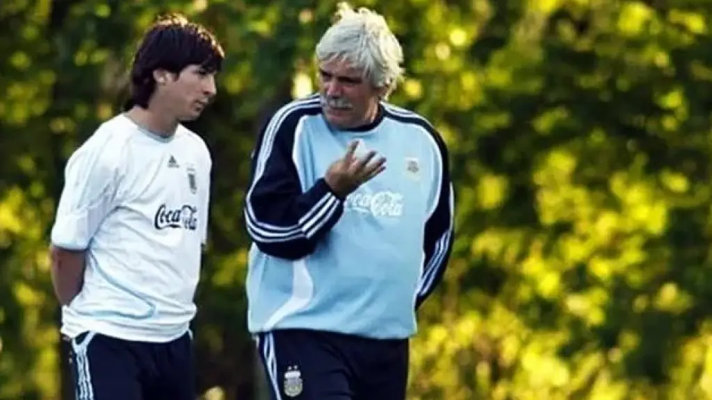 Salorio junto a Messi durante una de las concentraciones argentinas, Cedida