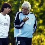 Salorio junto a Messi durante una de las concentraciones argentinas, Cedida