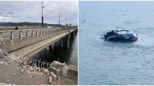 Vehículo cae al río Biobío desde el Puente Llacolén en Concepción