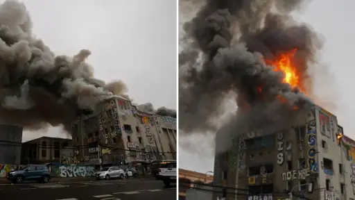 Gran incendio afecta al ex Teatro Pacífico en Valparaíso