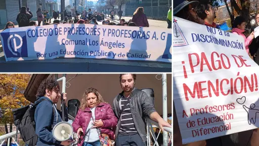 Profesores de Los Ángeles marchan por el centro en el marco de paro nacional