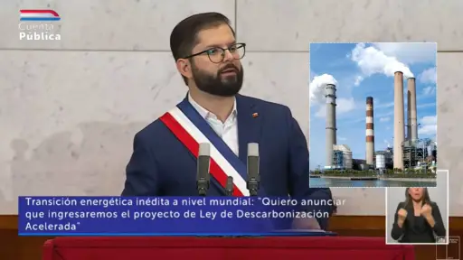 Presidente Boric compromete proyecto de ley para adelantar descarbonización al año 2035