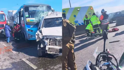 Un fallecido y un herido grave deja colisión múltiple camino a Penco