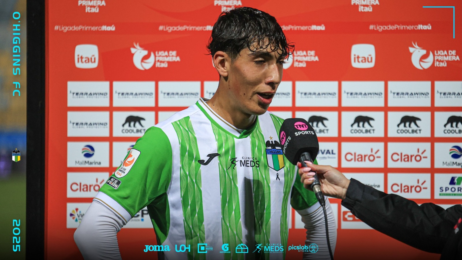 El momento en que Joaquín es entrevistado por TNT Sports / Club O´Higgins