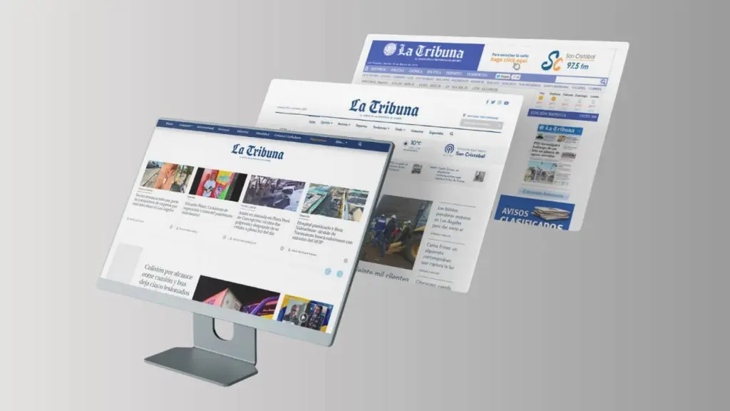 El sitio web de La Tribuna experimentó una transformación radical entre 2019 y 2023, pasando de una plataforma con deficiencias técnicas a un sistema especializado en medios, La Tribuna