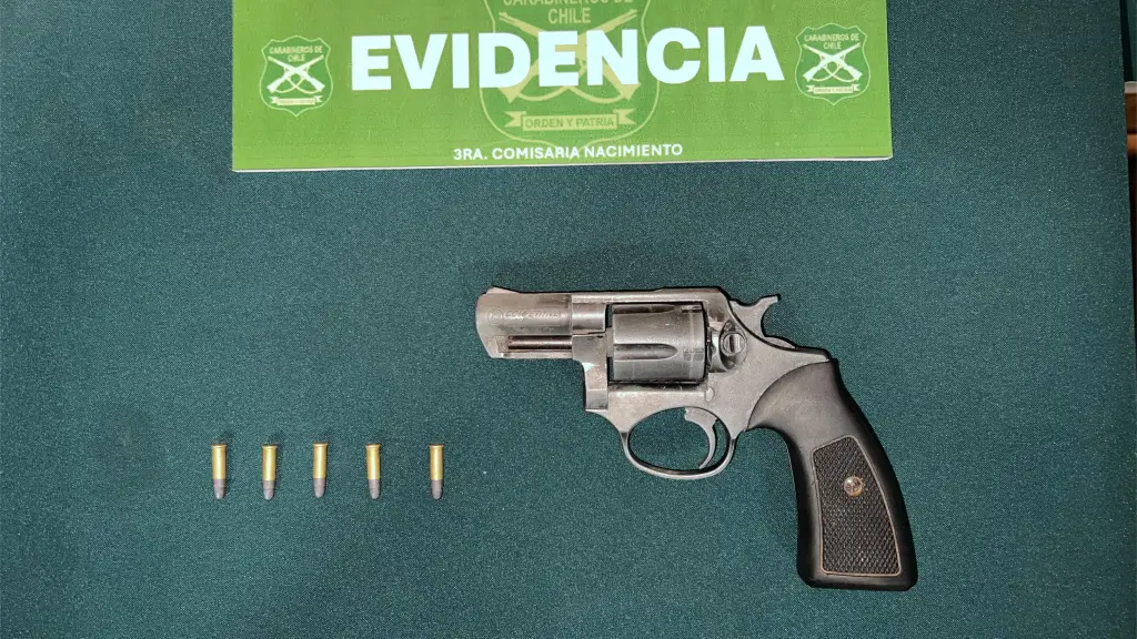 Personal de la SIP de Carabineros incautó una pistola y munición., Cedida