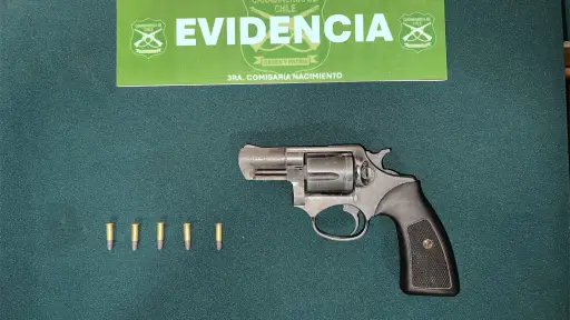 Detienen a sujeto con arma de fuego y munición en pleno centro de Nacimiento