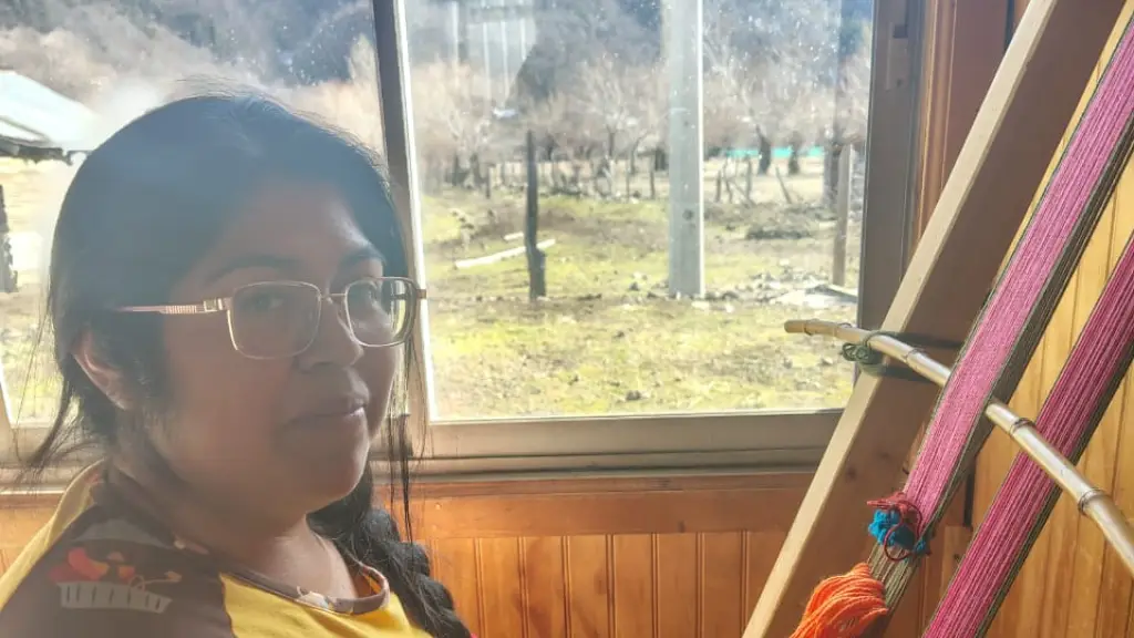 Claudia Paine Pereira y su telar, cedida