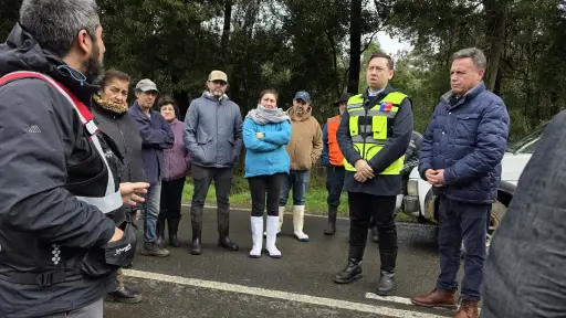 Autoridades monitorean en terreno efectos del sistema frontal en la provincia de Biobío