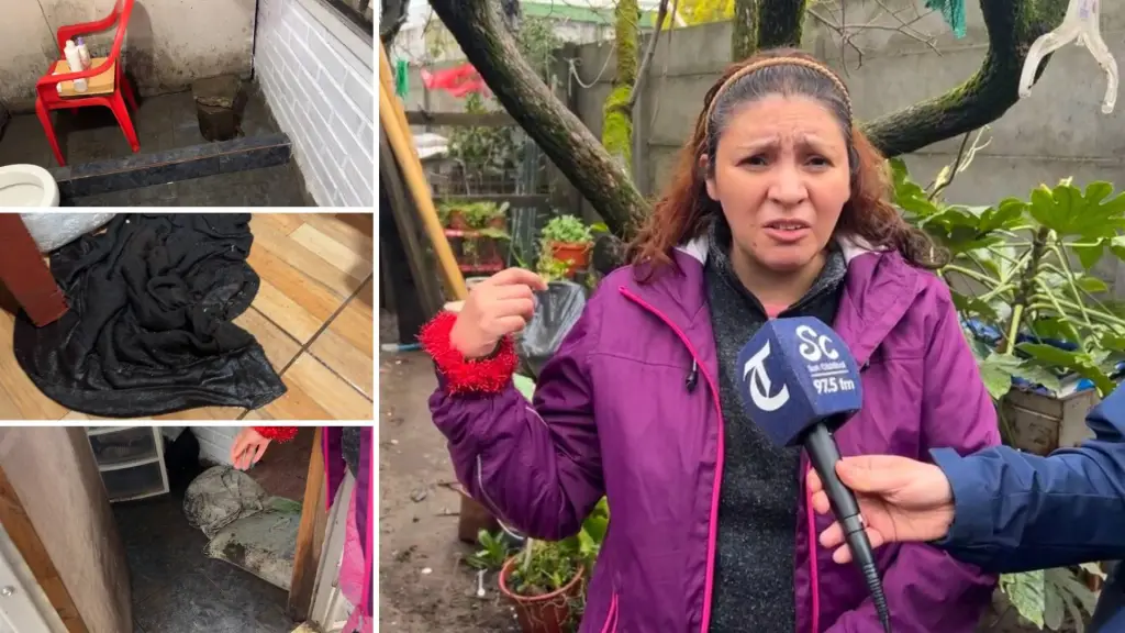 Inundación por rebalse de aguas servidas dejó daños en vivienda y mobiliario. Vecina solicita sacos de arena, leña seca y soluciones para enfrentar nuevos episodios climáticos.
