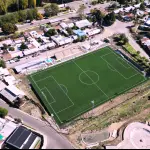 Una vista aérea de la nueva cancha Coinac de Nacimiento, La Tribuna