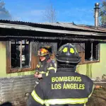 Incendio camino a Cerro Colorado., Cuerpo de Bomberos de Los Ángeles.