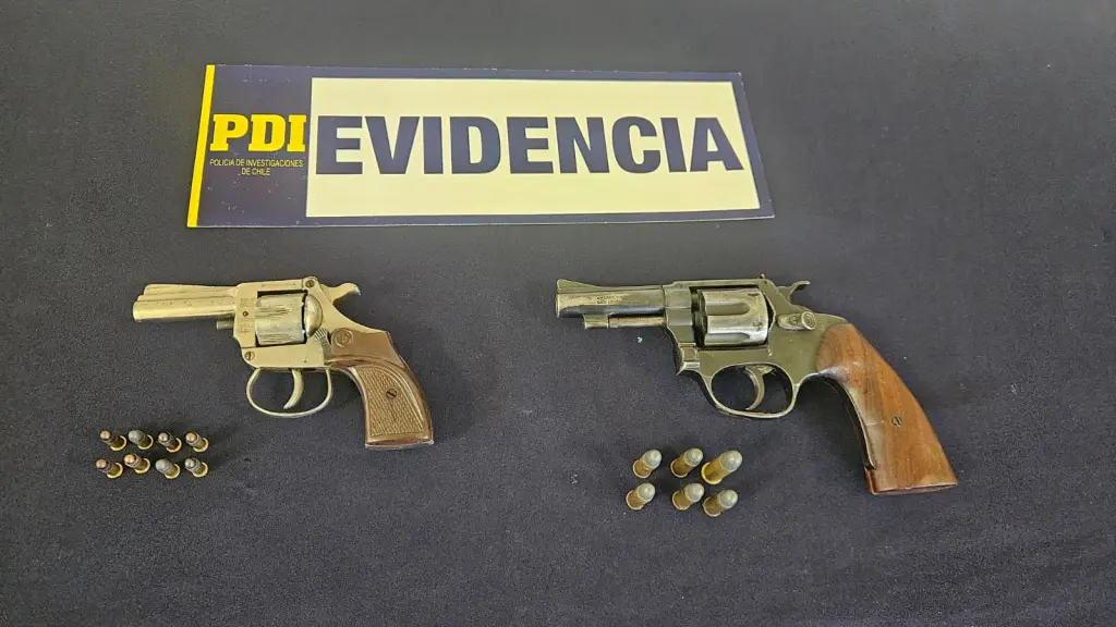 Armas incautadas por la PDI de Angol., PDI Araucanía