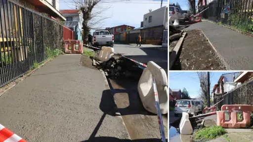 Reparan calles y aceras en mal estado en Ciudades de Chile en Los Ángeles 