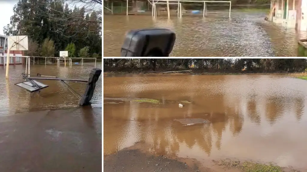 El recinto colinda con el estero Paillihue y ha enfrentado episodios de inundación desde su fundación. La situación obligó a cancelar clases jueves y viernes.