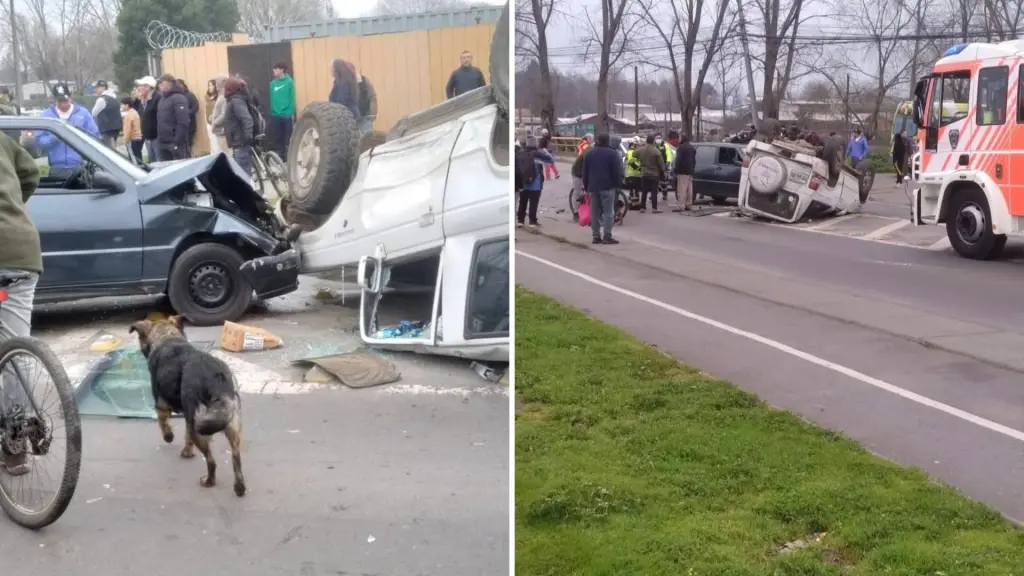Vehículo termina volcado en una zanja en Yumbel , La Tribuna