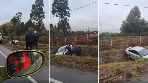 Mujer resulta lesionada tras volcamiento de vehículo en la Ruta de la Madera en Negrete