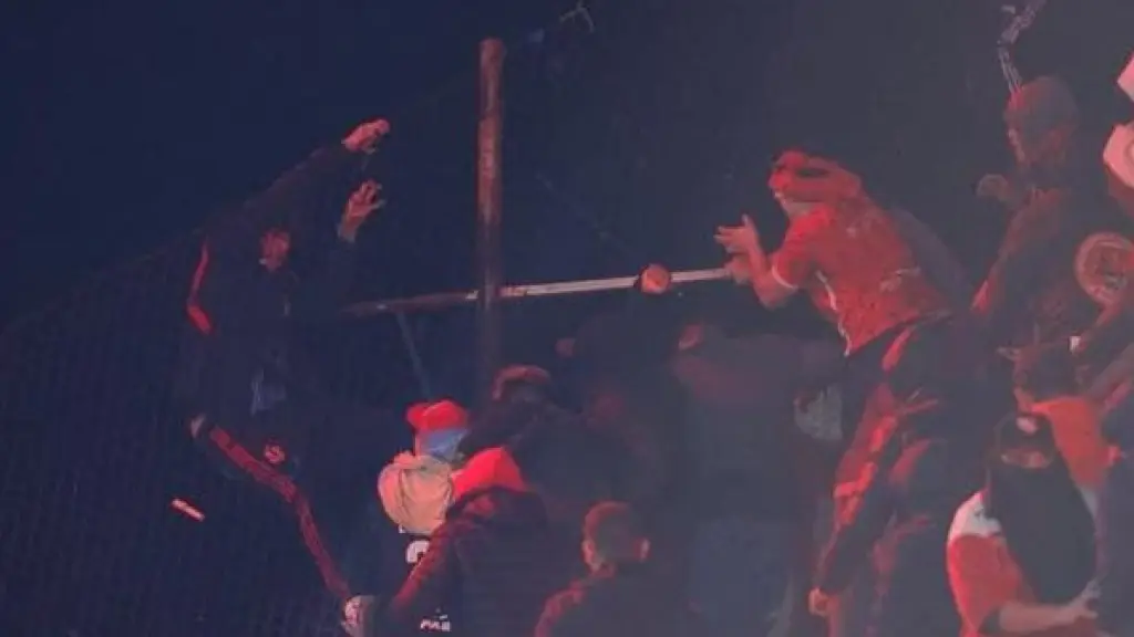 Hincha de Universidad de Chile cae al vacío en medio de incidentes en Copa Libertadores, cedida
