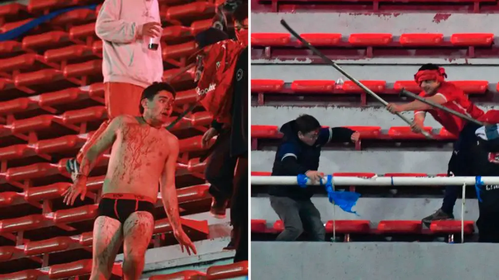 Graves incidentes en Argentina: hinchas de Independiente agreden y desnudan a fanáticos de la U, La Tribuna