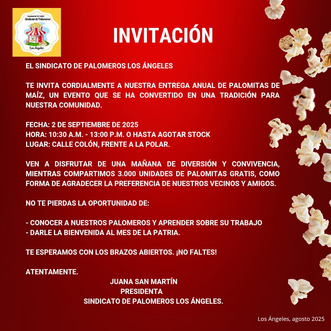 Invitación oficial / Sindicato de Palomeros Los Ángeles