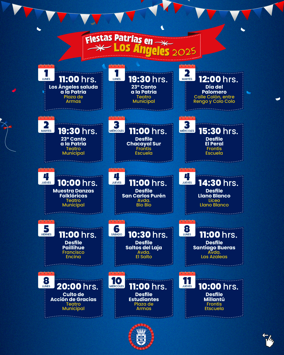 Calendario de actividades por Fiestas Patrias 2025 Municipalidad de Los Ángeles. / Municipalidad de Los Ángeles