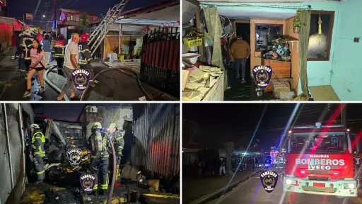 Una persona grave por incendio en la población Lagos de Chile en Los Ángeles