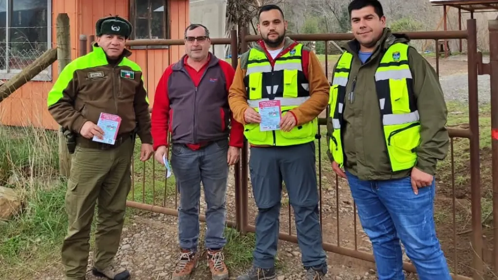 La campaña para prevenir delitos de abigeato se realizó en distintos sectores rurales de Antuco., Cedida