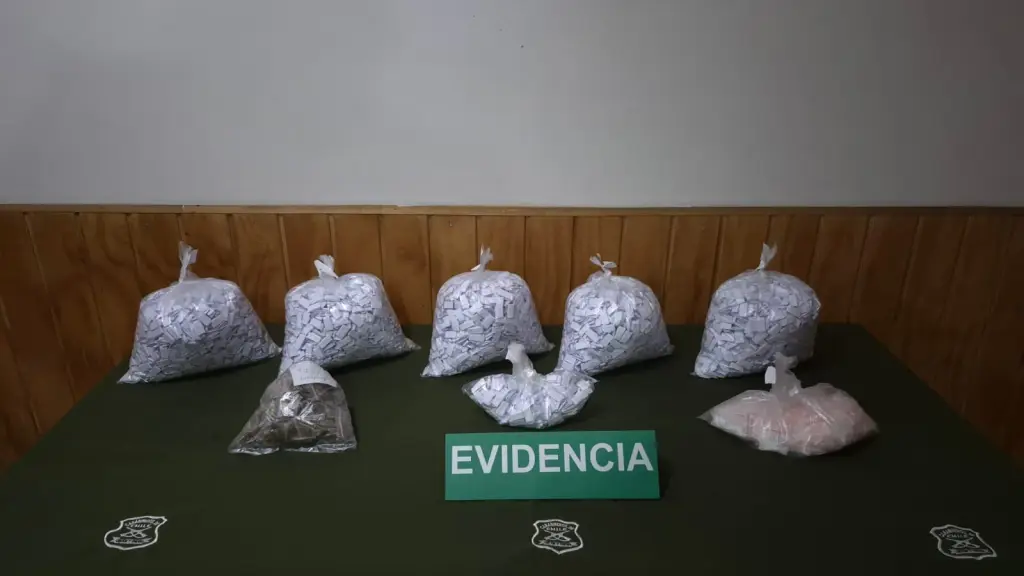 Droga incautada por Carabineros., Cedida