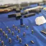 Droga, armas y municiones fueron parte de las especies incautadas en Mulchén., PDI Biobío