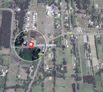 El punto exacto donde se ubica la antena de Entel, en una imagen satelital de Google. / Google Maps