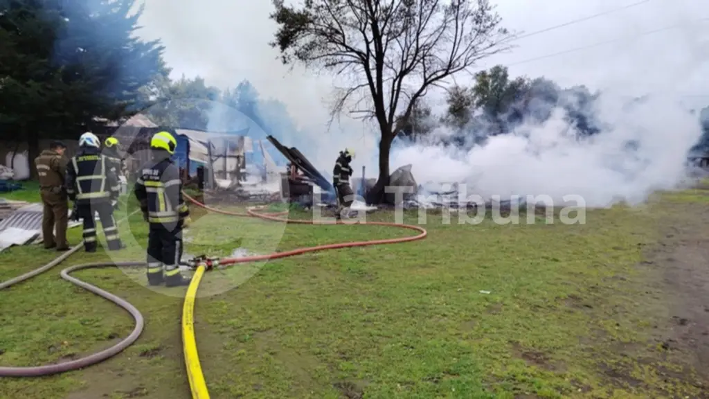Incendio en sector Fundo San Antonio, La Tribuna