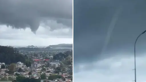 Tromba marina sorprendió en Lenga y San Pedro de la Paz