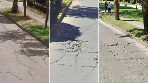 Vecinos denuncian deterioro del pavimento en concurrida calle de Los Ángeles: Hace 15 años sigue igual de malo