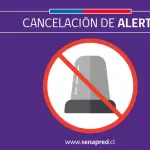 Cancelación de alerta, Senapred