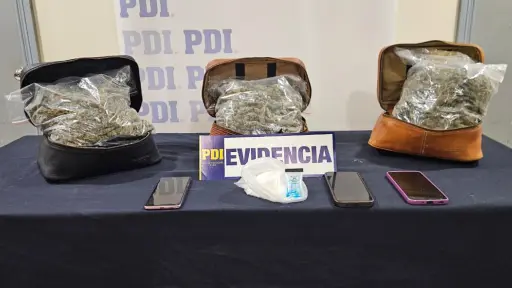 Detienen a mujer que transportaba casi 3 mil dosis de cannabis y cocaína en Lebu