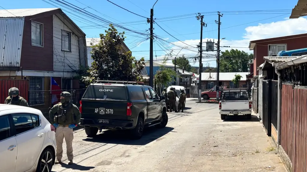 Las diligencias fueron apoyadas por personal del GOPE y COP de Carabineros., Cedida