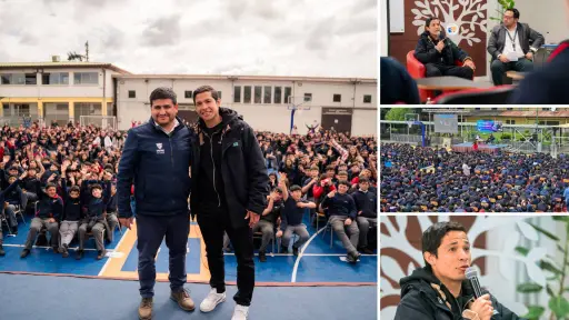 Matías Fernández compartió su testimonio de vida con estudiantes del Colegio Don Orione de Los Ángeles