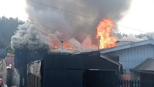 Incendio de gran magnitud deja cuatro viviendas afectadas en sector Pedro de Valdivia de Concepción