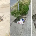 Vecino de Los Ángeles denuncia que cámara de alcantarillado lleva más de medio año destruída y expuesta , Diario La Tribuna