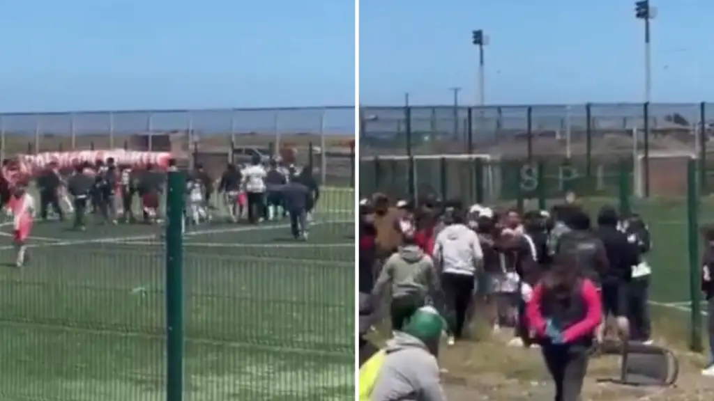 Partido amateur terminó en batalla campal entre jugadores e hincha en San Pedro de La Paz, X