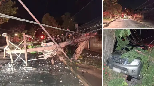 Conductor ebrio se entrega tras derribar poste y provocar apagón en Los Ángeles