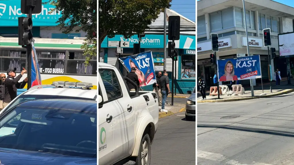 Retiran propaganda electoral amarrada a semáforo en pleno centro de Los Ángeles, Diario La Tribuna