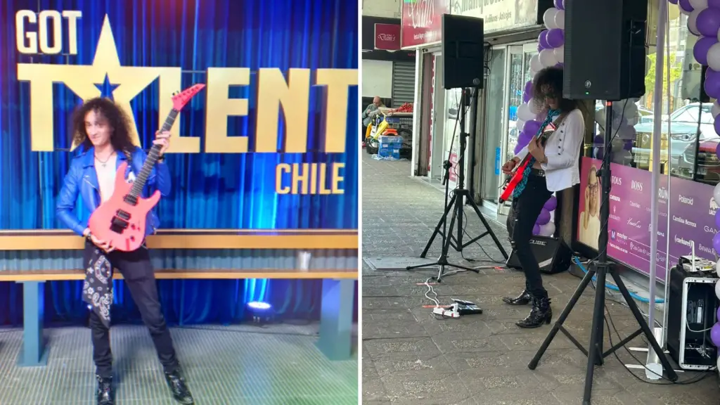 Guitarrista penquista se luce en pleno centro de Los Ángeles, Diario La Tribuna