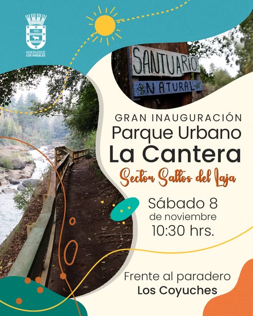 La apertura del recinto, con senderos y miradores hacia la tercera cascada, se realizará este sábado 8 de noviembre a las 10:30 horas y está abierta a toda la comunidad. / Municipalidad de Los Ángeles