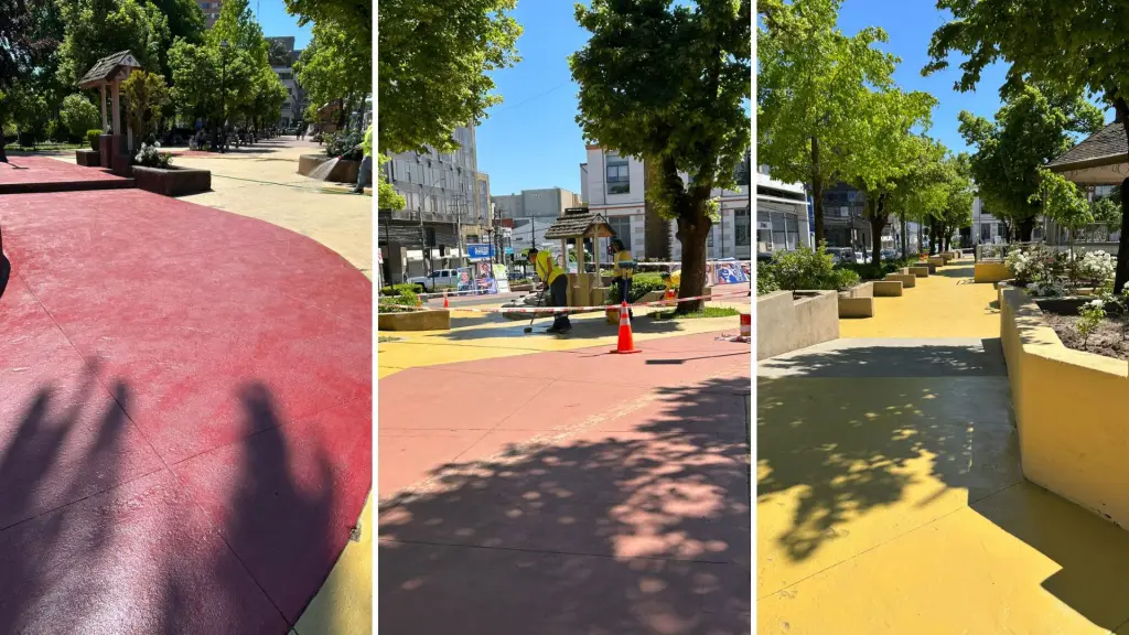 Pintan la Plaza de Armas de Los Ángeles para mejorar su imagen , Diario La Tribuna