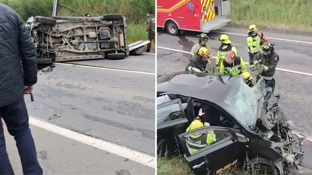 Un jeep volcado y un taxi destruído deja accidente de tránsito en Laja , Diario La Tribuna