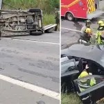 Un jeep volcado y un taxi destruído deja accidente de tránsito en Laja , Diario La Tribuna