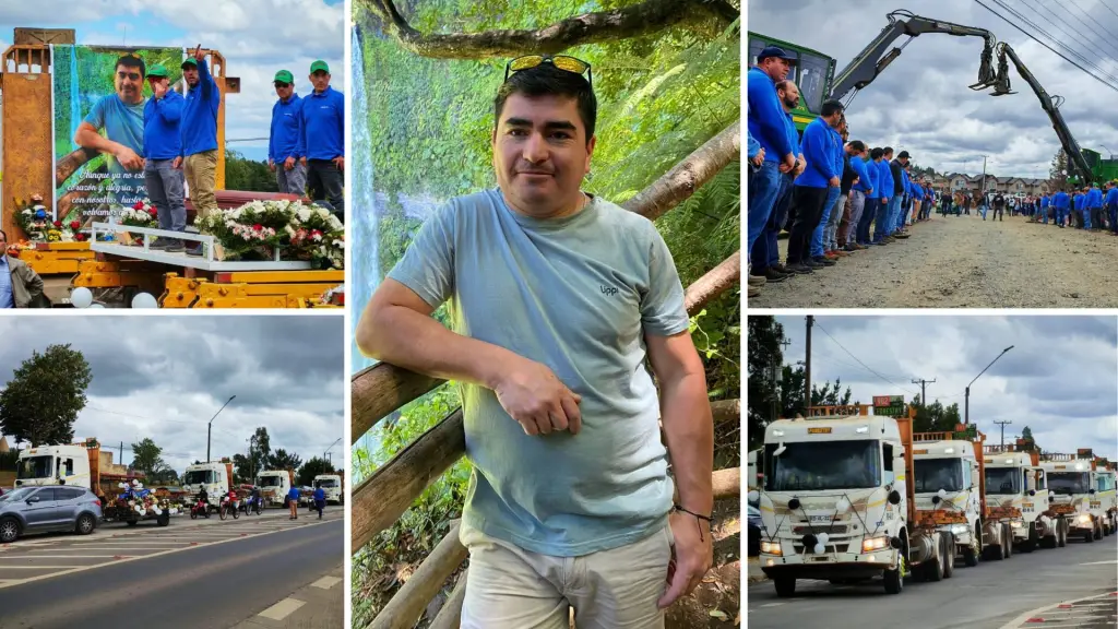 Camioneros realizaron emotiva romería en honor a Edgardo Acevedo en Los Ángeles