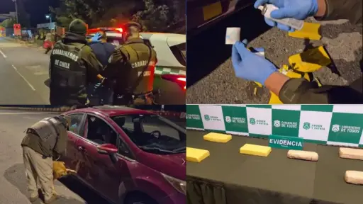 Más de 5 kilos de droga incautada y un detenido en medio de control preventivo en Tomé 